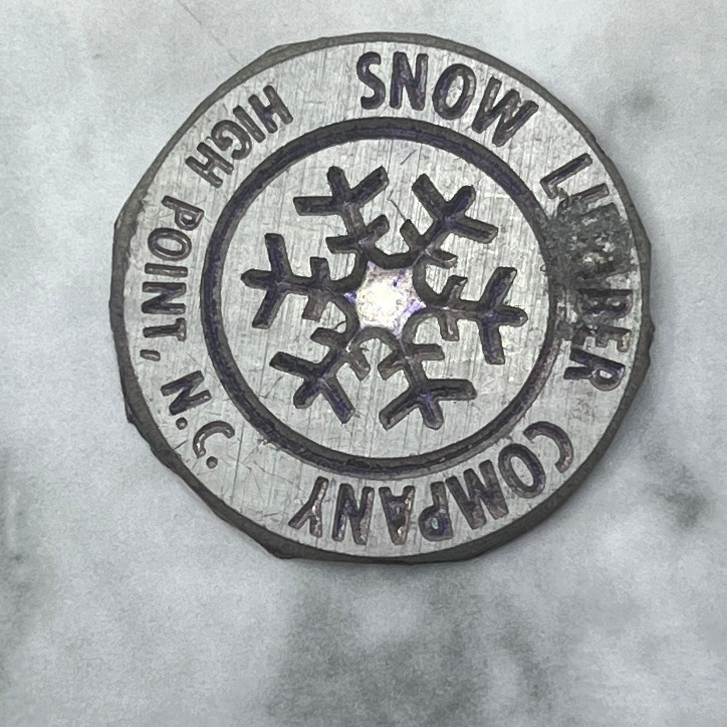 Vintage Letterpress Printers Block Plate Snow Lumber Co. High Point NC SE844