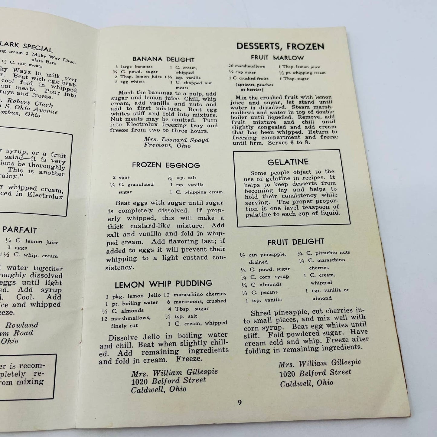 1920s Servel Electrolux Gas Refrigeration Recipe Booklet Cookbook BA3