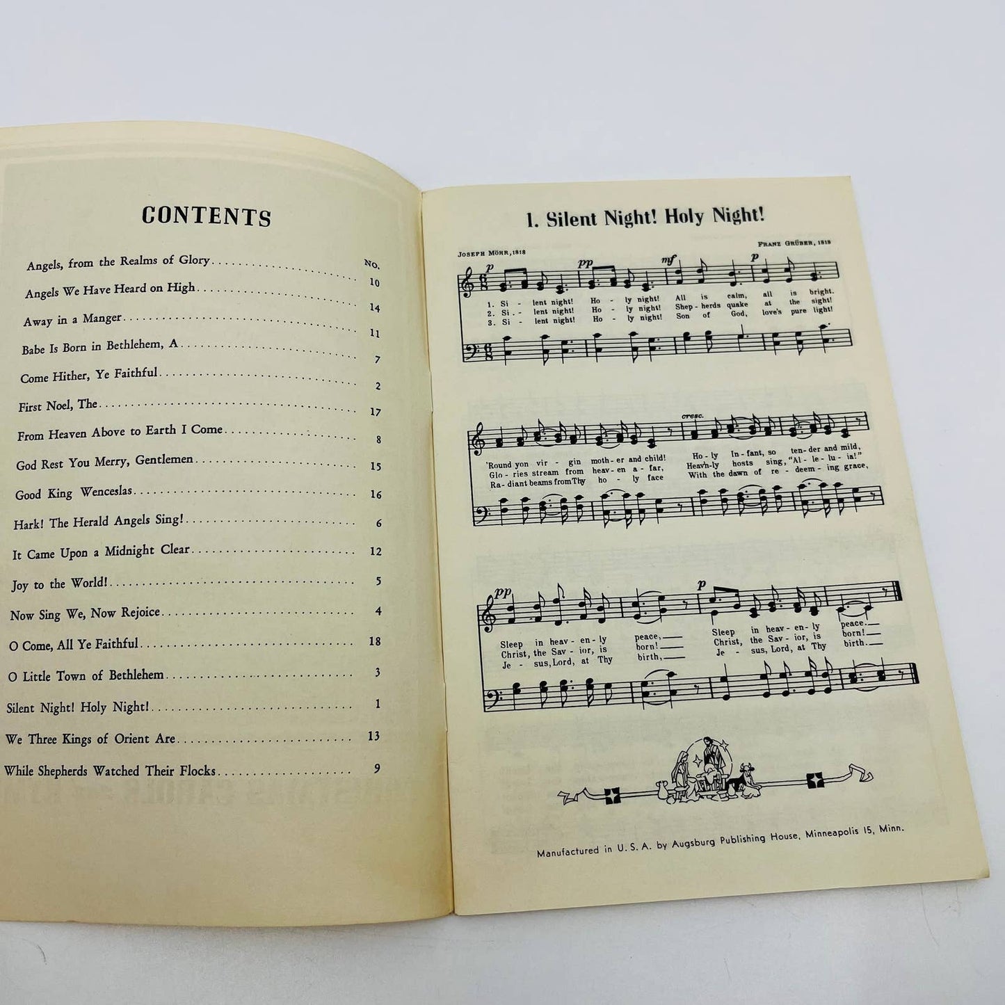 1948 Christmas Carols & Hymns Song Book Sheet Music Augsburg Minneapolis MN M1