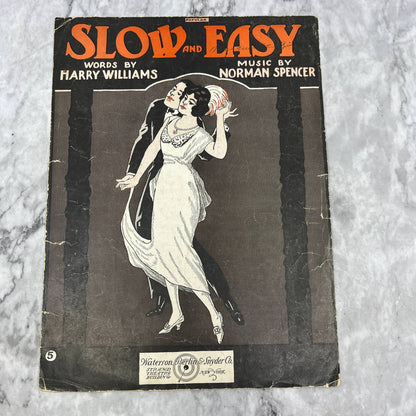 Slow and Easy Harry Williams Norman Spencer 1919 Sheet Music TK2-SM3
