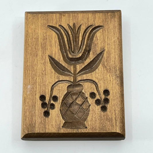 CARVED DILLON WOODEN Springerle Butter Cookie Stamp Press Mold 2.5x3.5” TE3-2