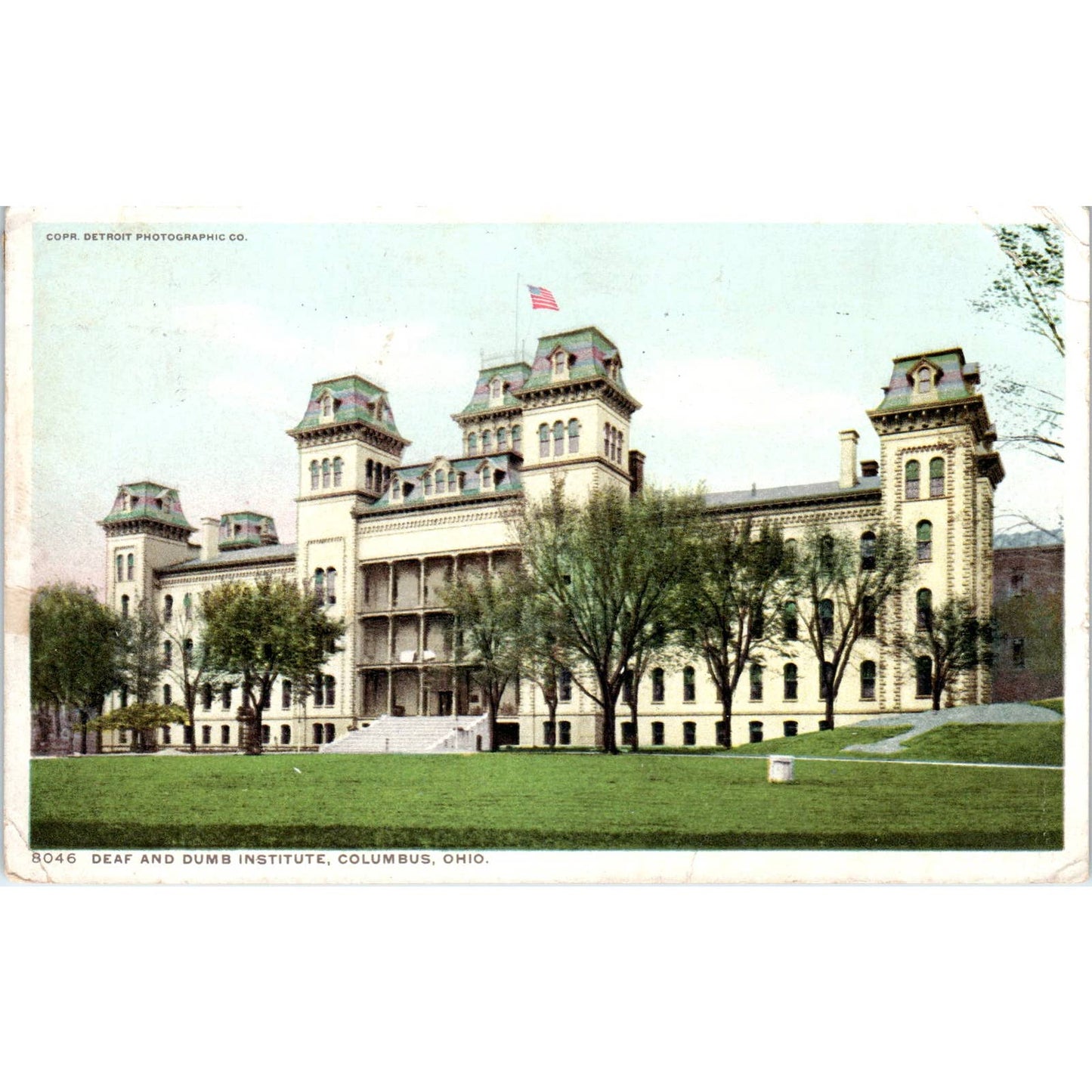 1913 Postcard Deaf and Dumb Institute Columbus OH TD8-O2