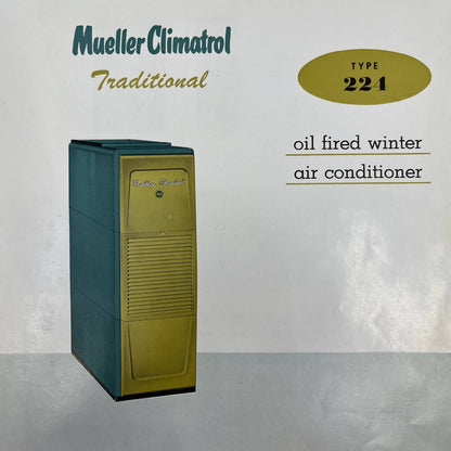 1950s Mueller Climatrol Type 224 Oil Fired Winter Air Conditioner Leaflet  AC8