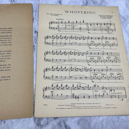 1920 Sheet Music Miller Song Classics "Whispering" Coburn Rose Schonberger V42-2