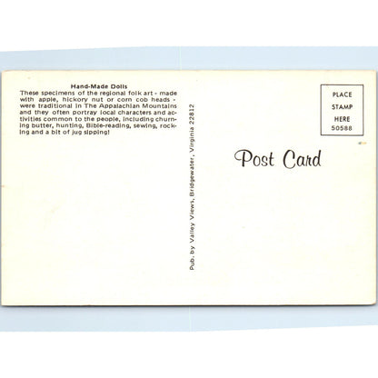 Handmade Dolls Appalachian Folk Art Original Postcard PB5