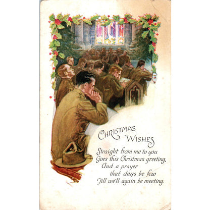 1918 WWI US Army Christmas Wishes Original Postcard TK1-26-2