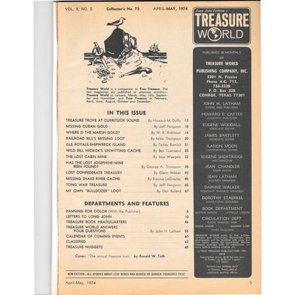 Long John Latham's Treasure World Magazine Mining Metal Detecting May 1974 M5