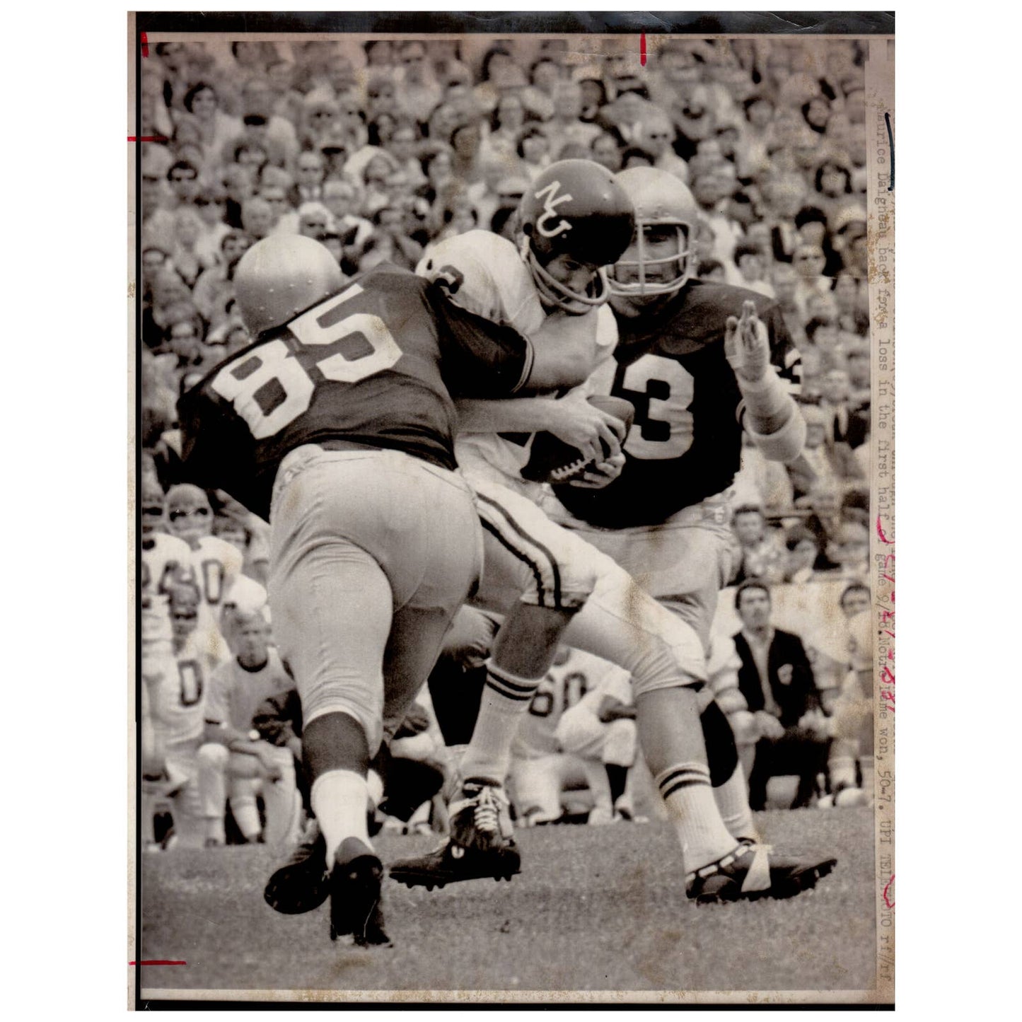 1971 Press Photo Football Notre Dame Walt Patulski & Tyrone Robinson 8x10" AD3