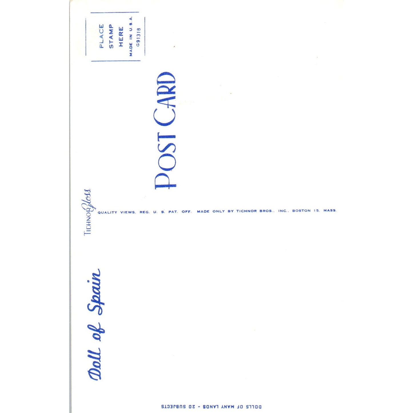 Doll of Spain - Dolls of Many Lands Series Original Postcard PB4