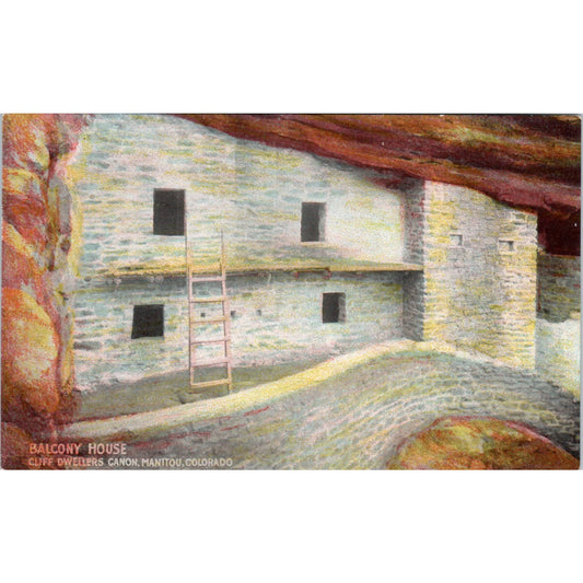 Balcony House Cliff Dwellers Canon Manitou Colorado Original Postcard P2-2