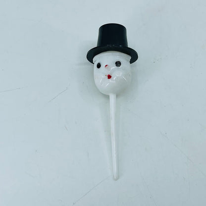 Vintage Celluloid Frosty The Snowman Muffin Cupcake Topper SB2