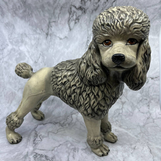 Vintage Marwal Gray Poodle Dog Statue Figure Marwal Ind. Inc. Measures 13" TJ1