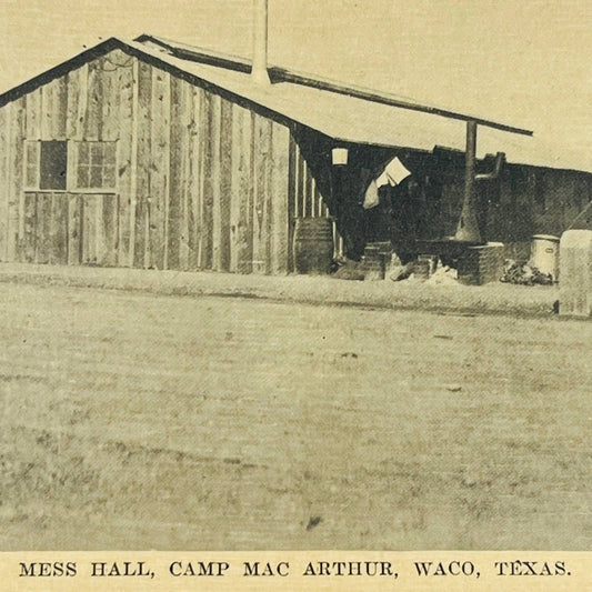 c1918 Postcard WWI Mess Hall Camp Mac Arthur Waco Texas PA9