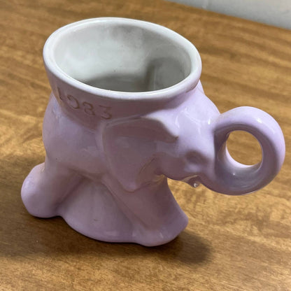 Vtg 1983 Frankoma Republican GOP Elephant Political Mug Purple Glaze Reagan TG7