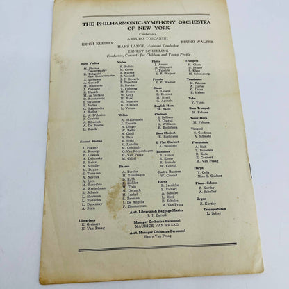 1931 January Philharmonic Symphony New York Program Metropolitan Opera House D4