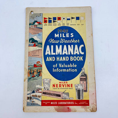 1942 Dr. Miles Almanac And Hand Book Nervine Quack Medicine Elkhart IN TE7