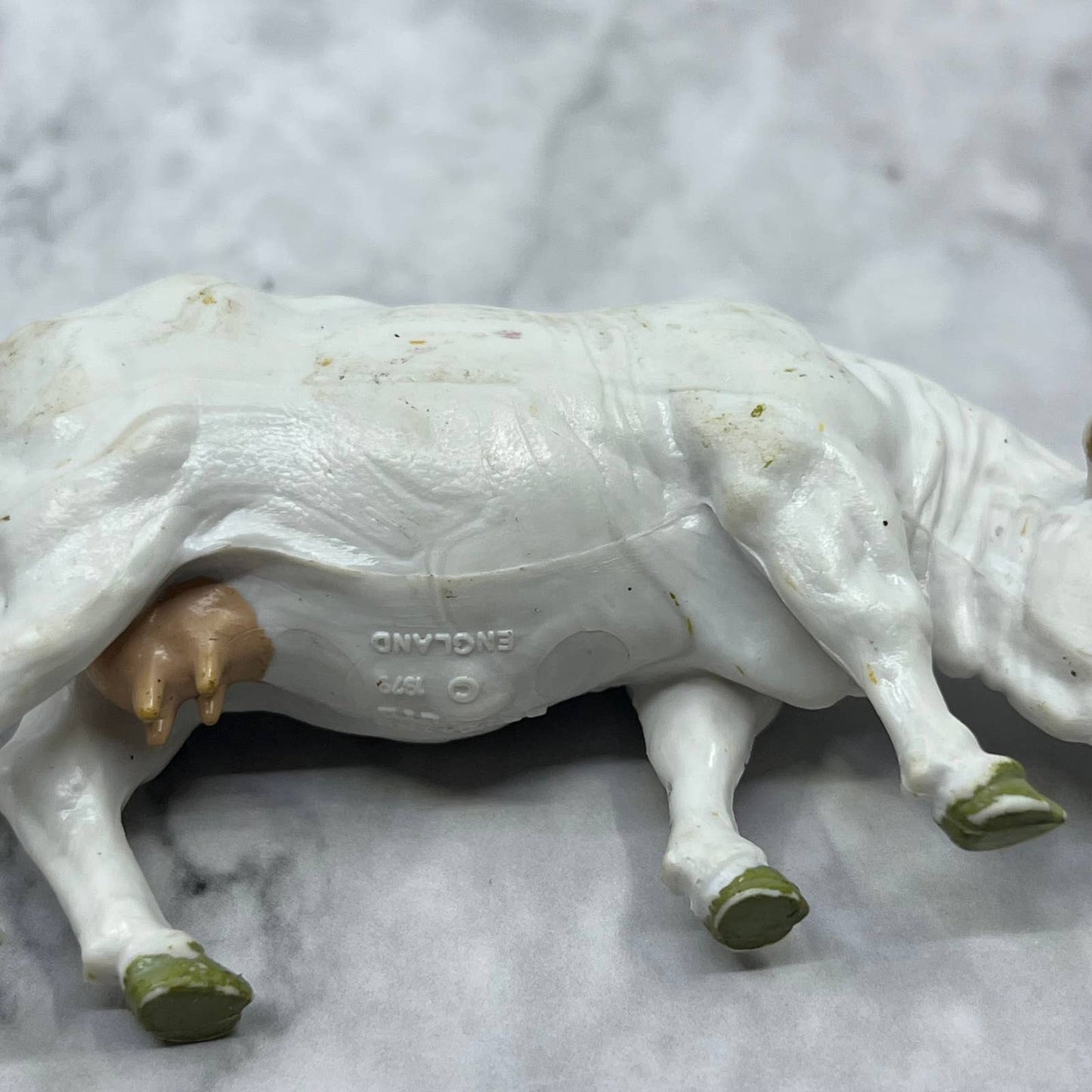 1970s Britains Ltd Plastic White Cow Figurine - Made in England SE9