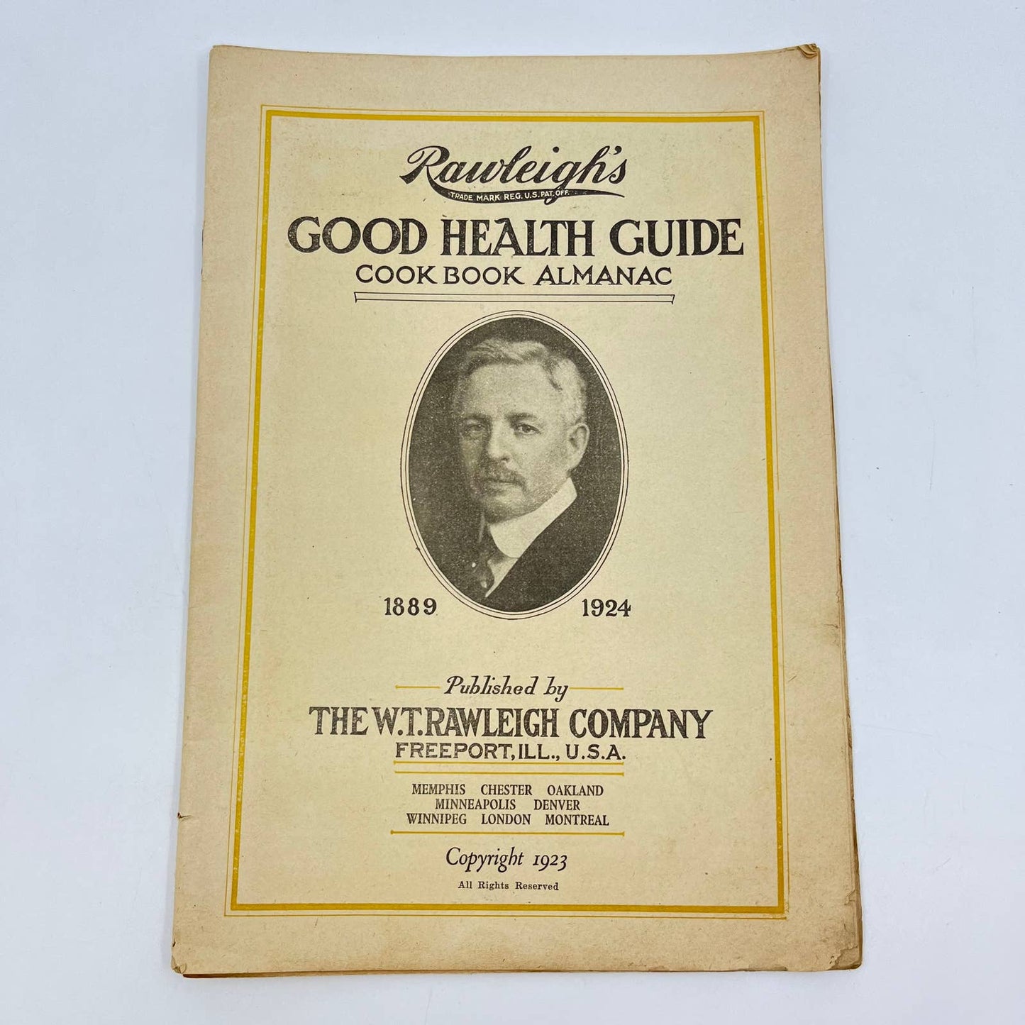 1923 Rawleigh’s Good Health Guide Cook Book Almanac Freeport IL TE7