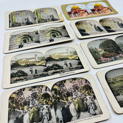 c1890 Lot of 8 Stereoview Cards Pictures PALESTINE JERUSALEM PRE-ISRAEL TA7-28