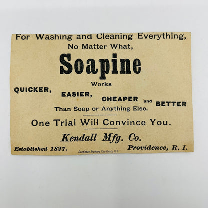 1880s Victorian Trade Card Soapine Soap Providence RI Girl Ice Skating AH9-M11