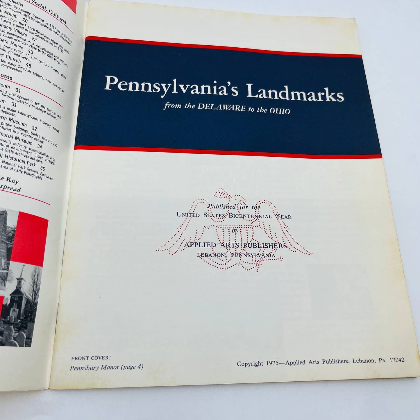 1975 Pennsylvania’s Landmarks From the Delaware to the Ohio Bicentennial Ed. BA1
