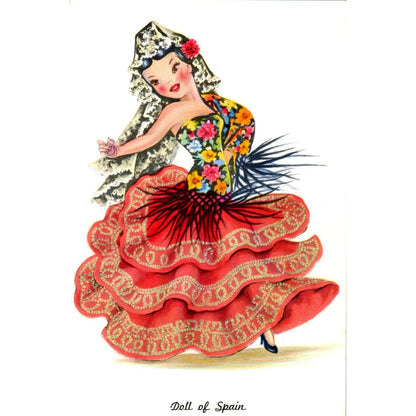 Doll of Spain - Dolls of Many Lands Series Original Postcard PB4