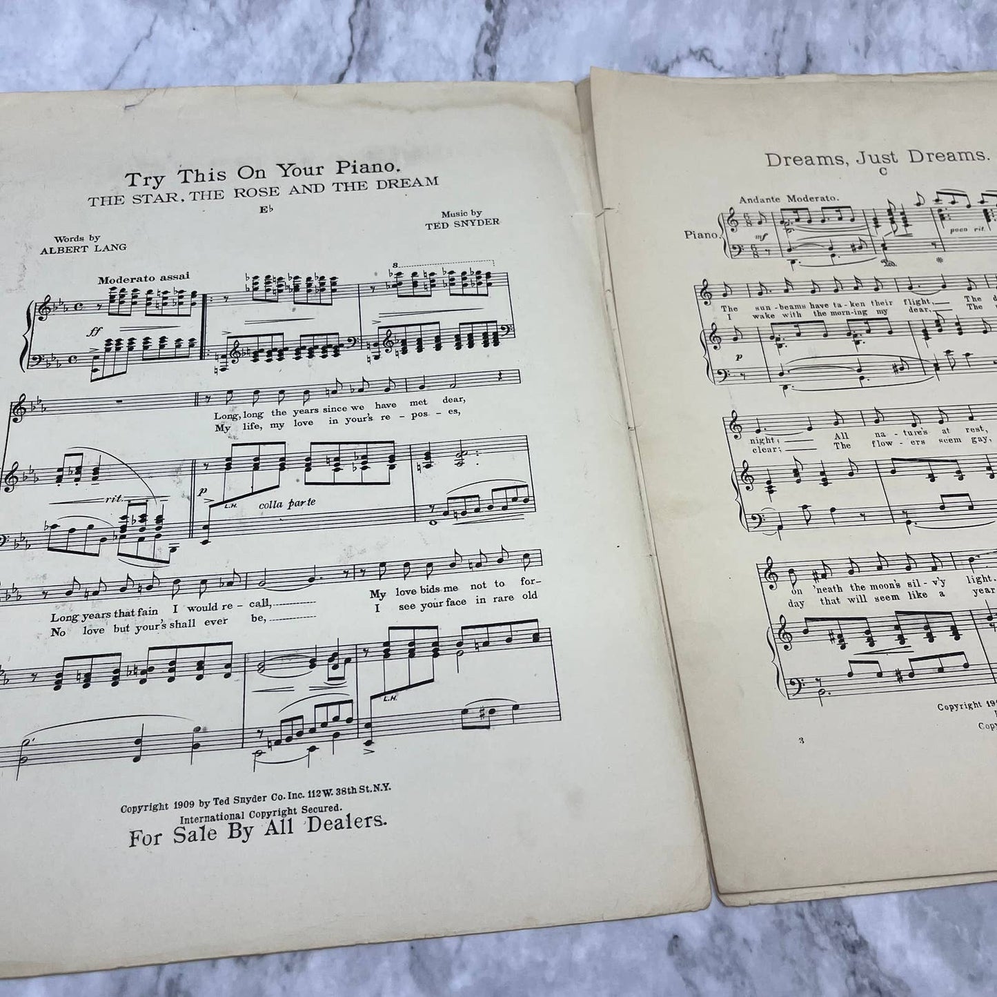 Dreams Just Dreams By Irving Berlin Frew Art 1910 Sheet Music Art Nouveau TJ4