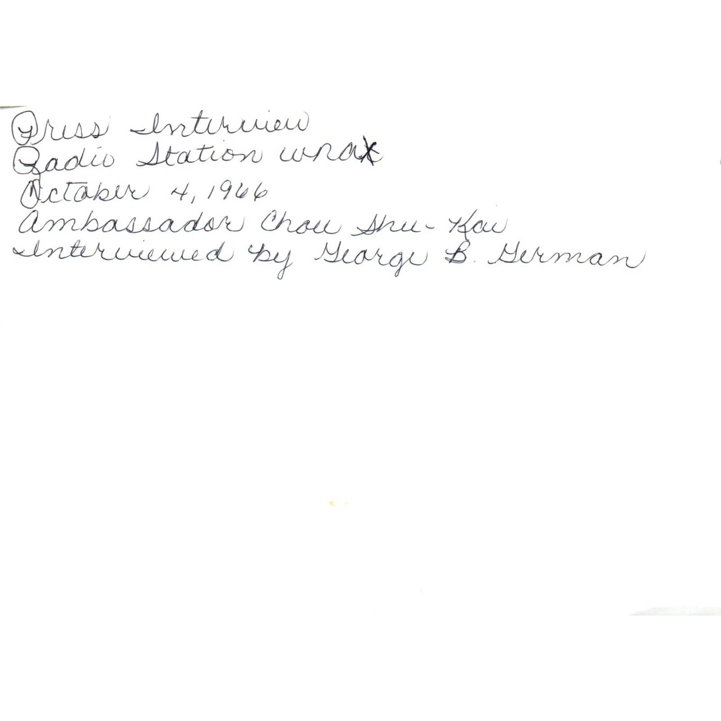 Shu-Kai Chow Chinese Ambassador Interview WNAX 1966 Original Photo 5x7 TK1-P5