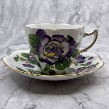 Rosina Fine Bone China England Cup And Saucer Pink Floral Gold Trim TD1