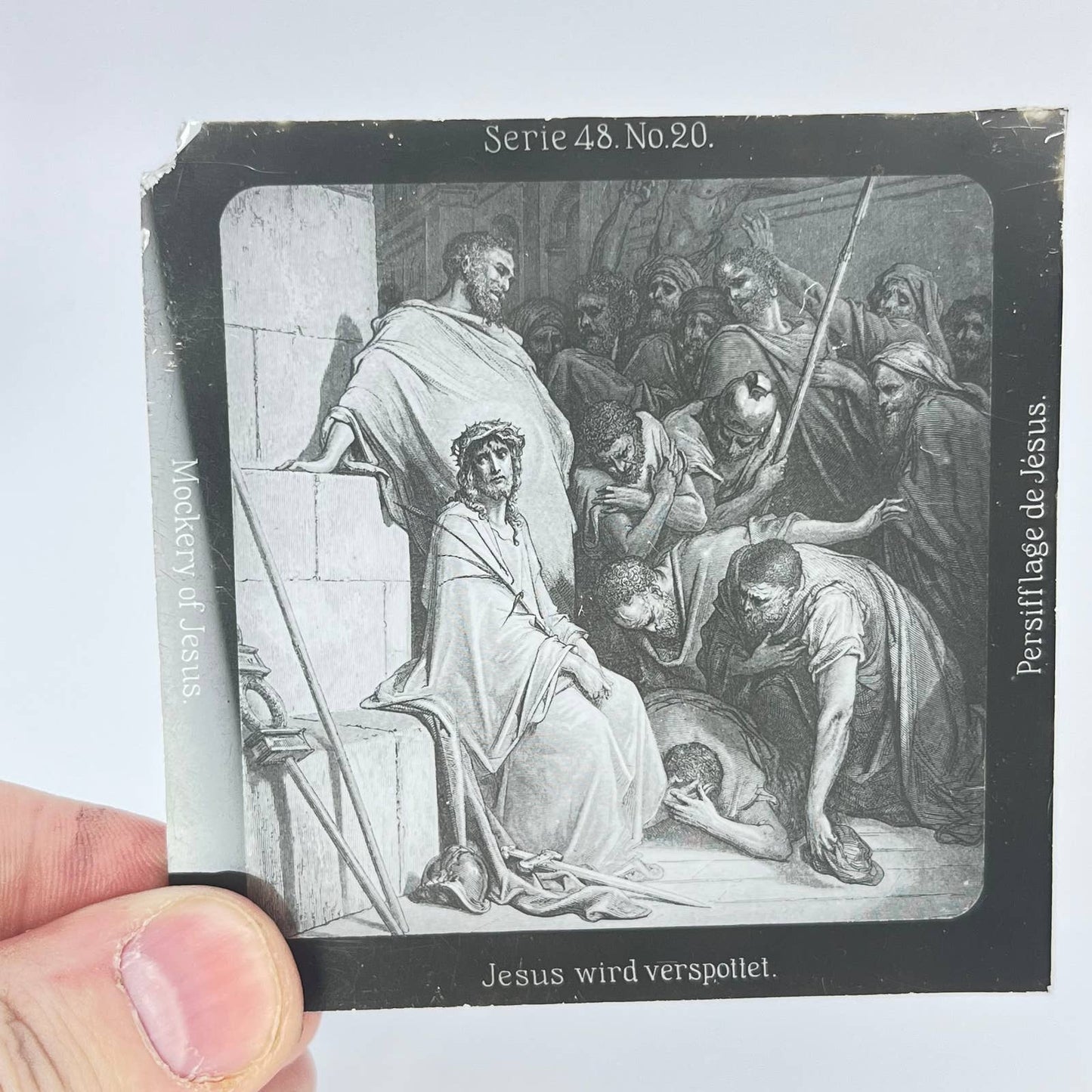 Magic Lantern Glass Slides Mockery of Jesus & Jesus in Garden of Olives SD2