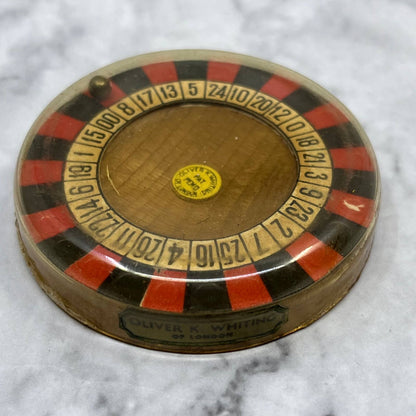 Oliver K. Whiting of London Mini Roulette Wheel Good Luck Charm 2.5”SE7