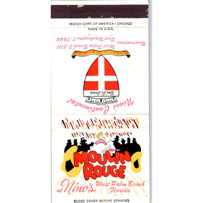 Moulin Rouge at Nino's West Palm Beach FL Advertising Matchbook Cover SA1-M11
