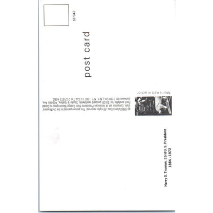 Harry Truman Portrait Morris Katz 1970s - Original Postcard TJ9-P1