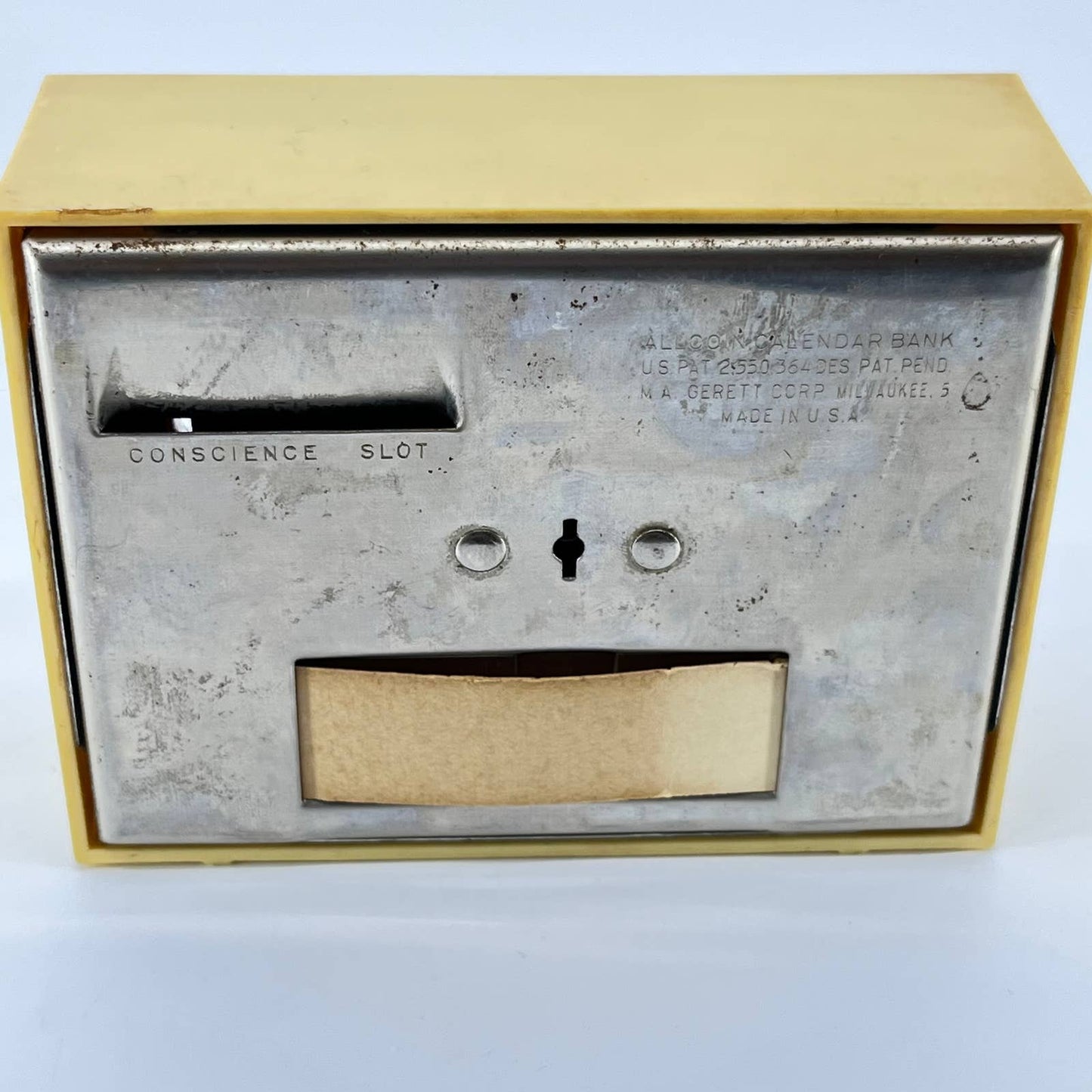 Vintage Coin Bank Collier’s Encyclopedia Calendar Bank No Key TE3