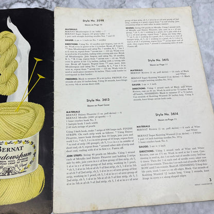 BERNAT VINTAGE 1953 Handicrafter STOLES PATTERN BOOK NO. 161 TJ3