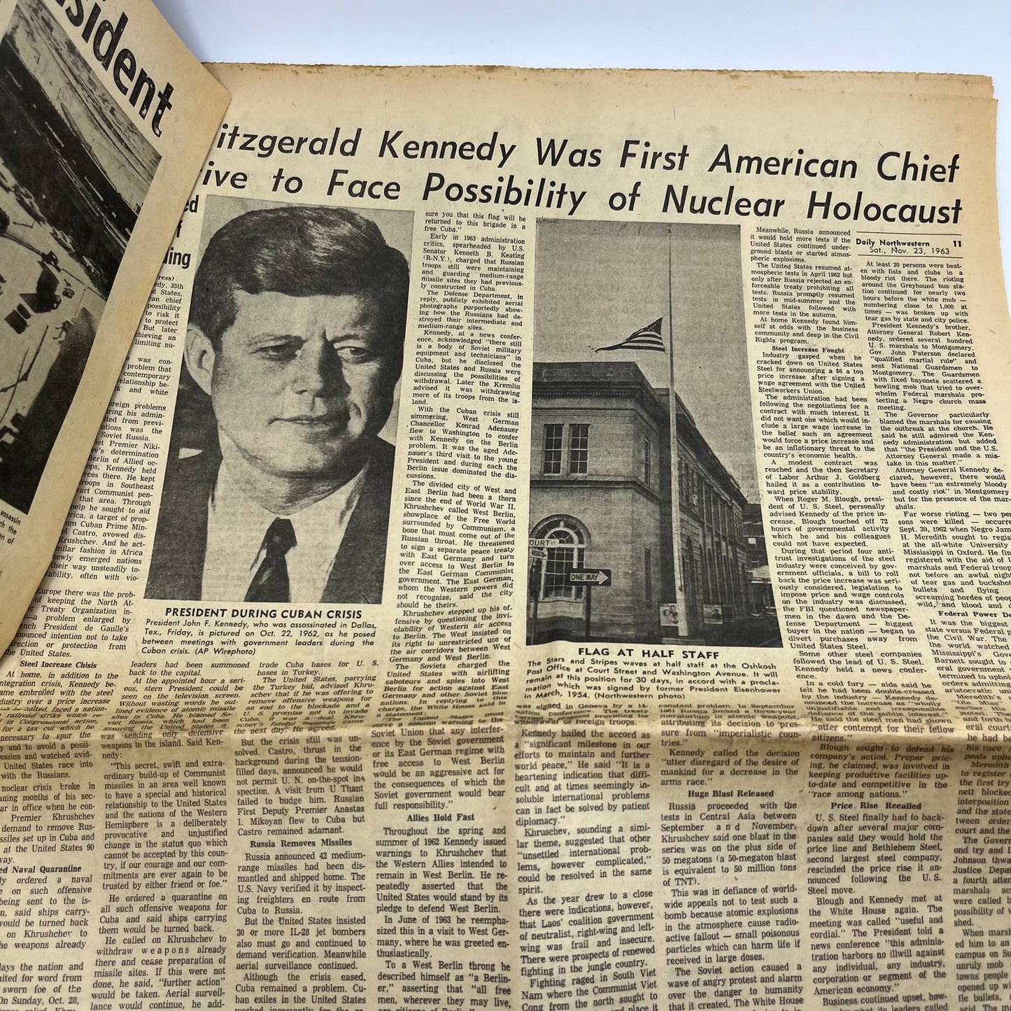 1963 Nov 23 OSHKOSH DAILY NORTHWESTERN Newspaper JFK Assassination TI6-9