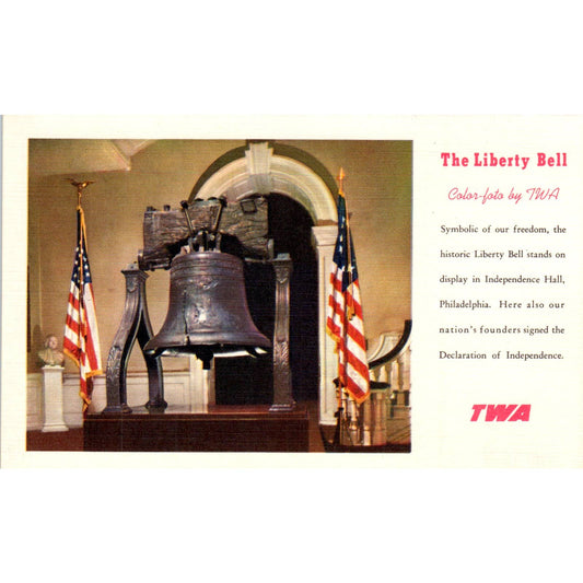 The Liberty Bell Colorfoto by TWA Airlines Original Postcard TK1-P1