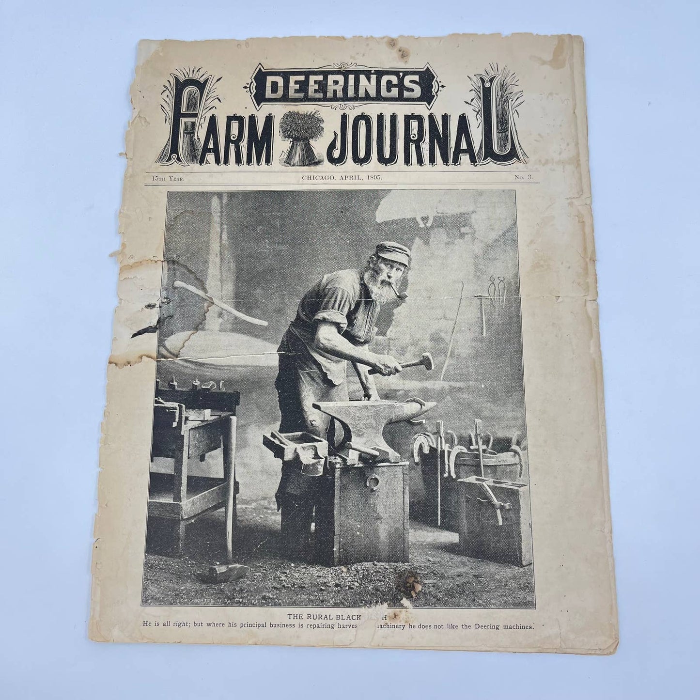 1895 April Deering's Farm Journal No. 3 Rural Blacksmith Cover TF7