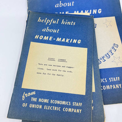 Helpful Hints About Homemaking Cookbook Lot of 10 Union Electric Co St Louis TF7