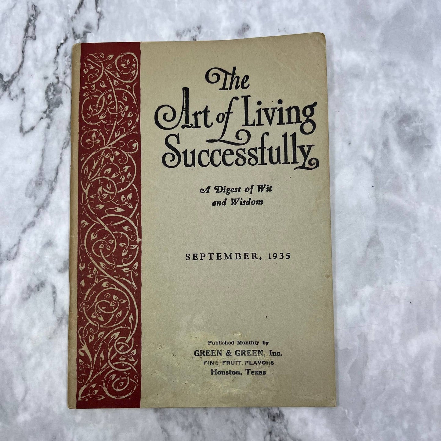 1935 Sept The Art of Living Successfully A Digest of Wit and Wisdom Booklet TH1