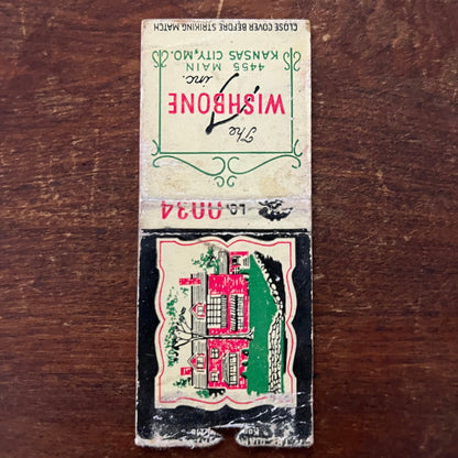 The Wishbone Restaurant Kansas City MO Advertising Matchbook Cover MM11-6