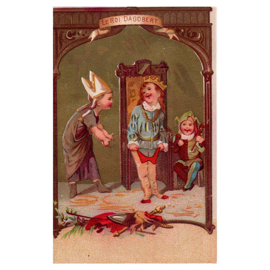 Kids Playing in Medieval Garb - Le Roi Dagobert 1880s Victorian Trade Card TJ8-3