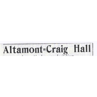 Altamont-Craig Hall Atlantic City NJ Craighead & Craighead - 1903 Ad TJ7-S9