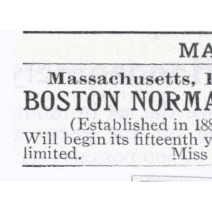 Boston Normal School of Gymnastics Amy Morris Homans - 1903 Original Ad TJ8-7-8