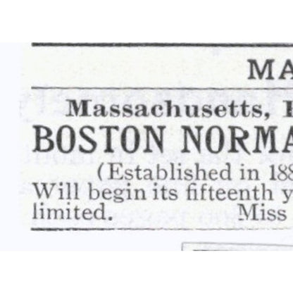 Boston Normal School of Gymnastics Amy Morris Homans - 1903 Original Ad AK5-S33