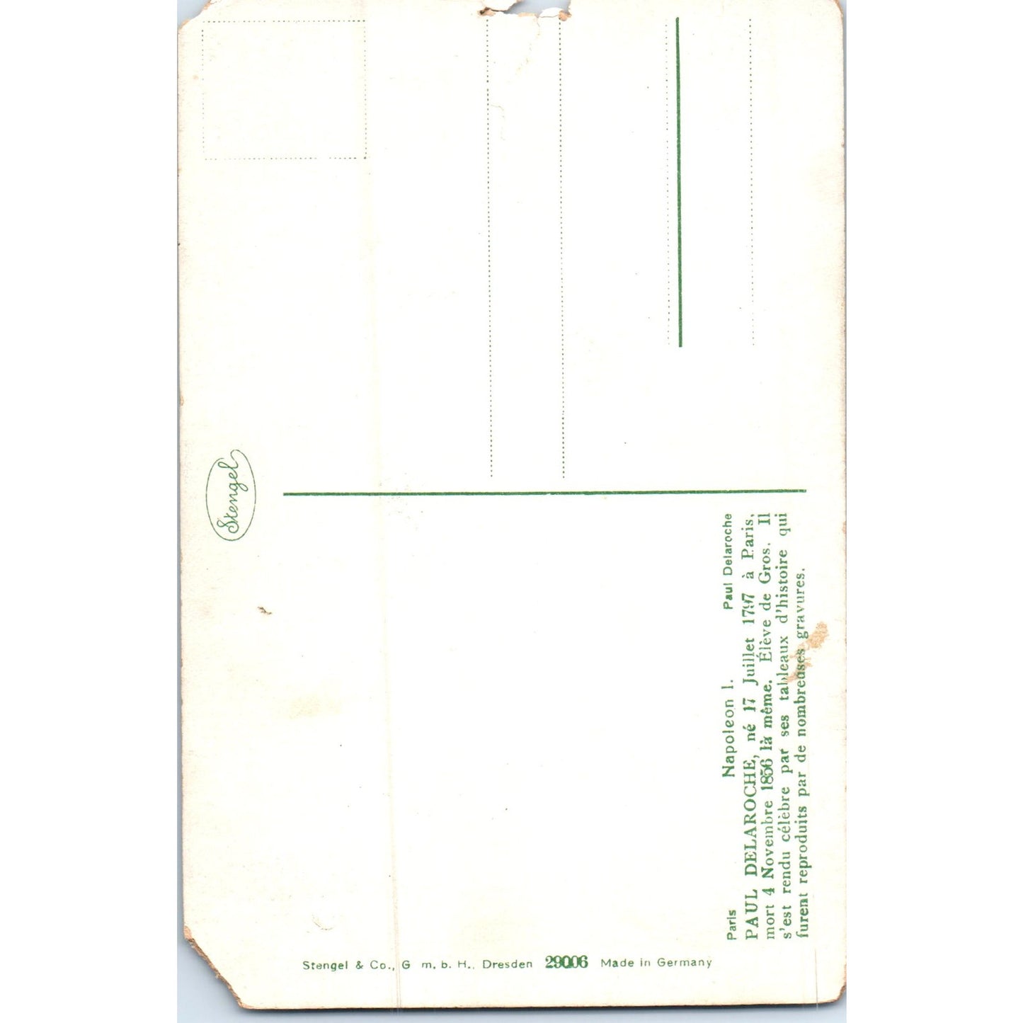 Napoleon - Paul Delaroche Original Postcard P2-8
