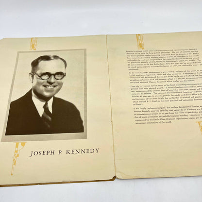 1928 The New B. F. Keith Memorial Theatre Program Joseph P. Kennedy TF9