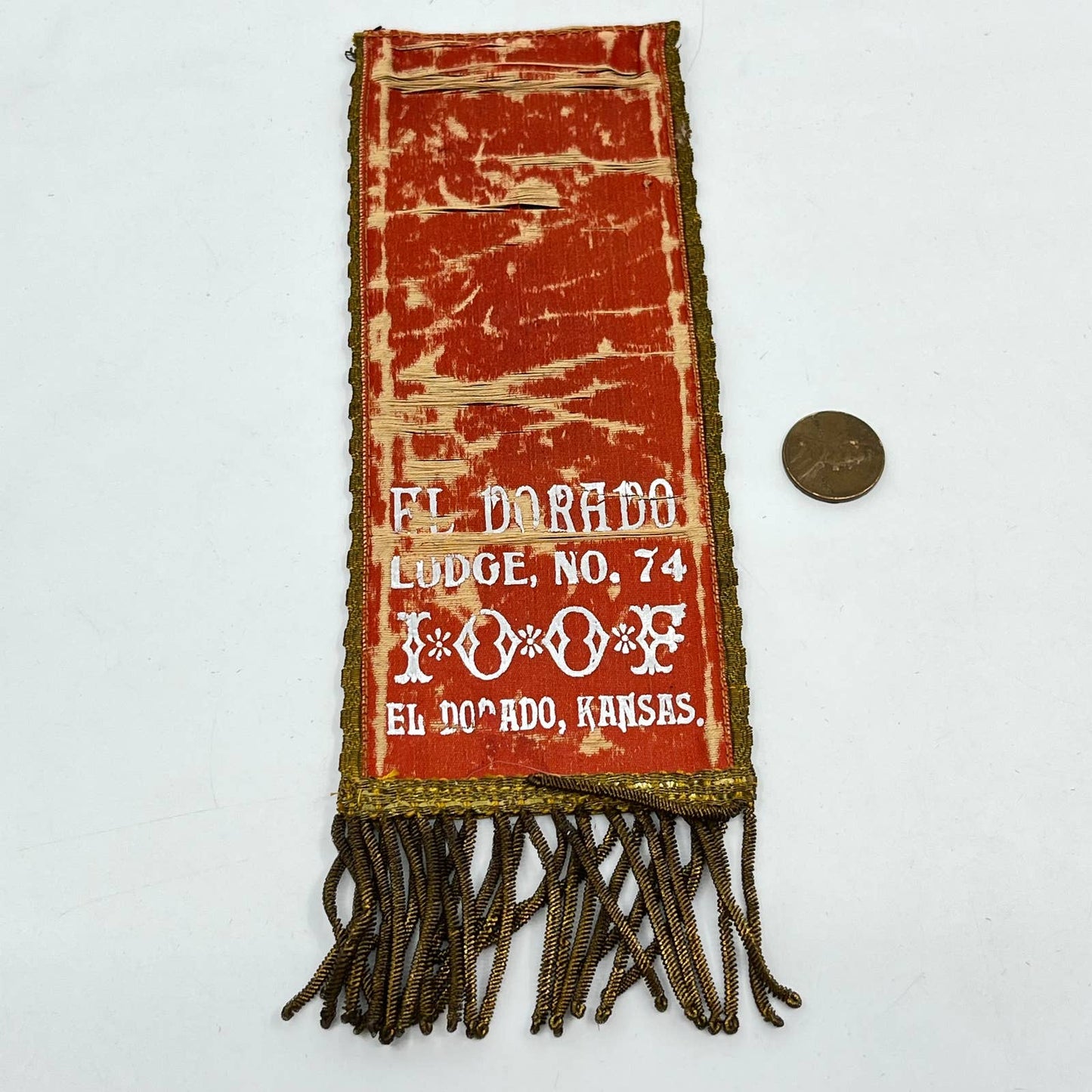 c1915 Independent Order of Oddfellows IOOF El Dorado KS Lodge No. 74 Ribbon AB2