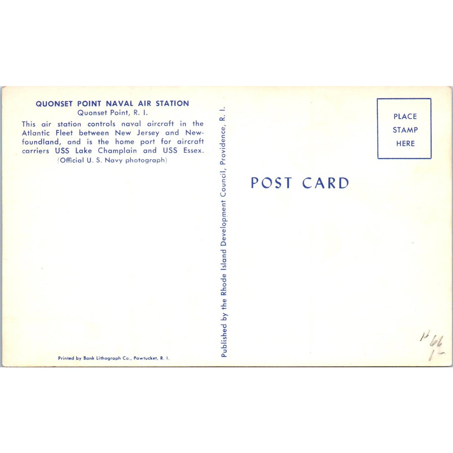Quonset Point Naval Air Station Rhode Island Original Postcard TK1-P13