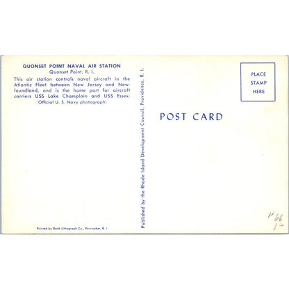 Quonset Point Naval Air Station Rhode Island Original Postcard TK1-P13
